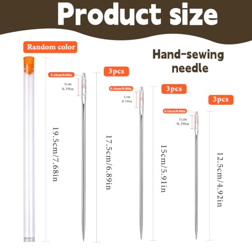 Wonvoc Long Needle, 9 Pcs 4.9''/5.9''/6.9'' Long Sewing Needles - size: 9 PCS-1