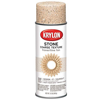 Krylon Coarse Stone Textured Finish, Travertine Tan, 12 oz - color: Travertine Tan