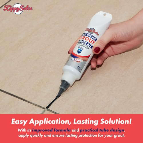 ZippySolve Tile Grout Repair Kit, Refresh Tile (8.8oz Dark Grey/Anthracite) - color: Dark Grey / Anthracite