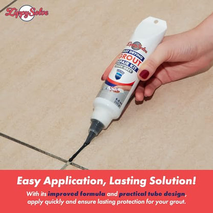 ZippySolve Tile Grout Repair Kit, Refresh Tile (8.8oz Dark Grey/Anthracite) - color: Dark Grey / Anthracite