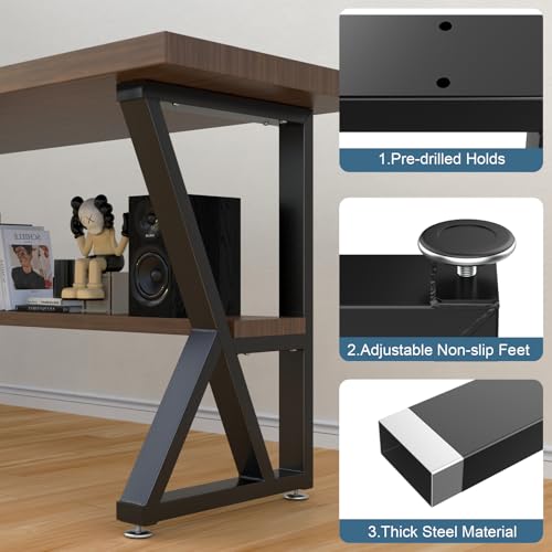 Metal Table Legs 28 Inch with Protector Adjustable Feet 1000LB Capacity