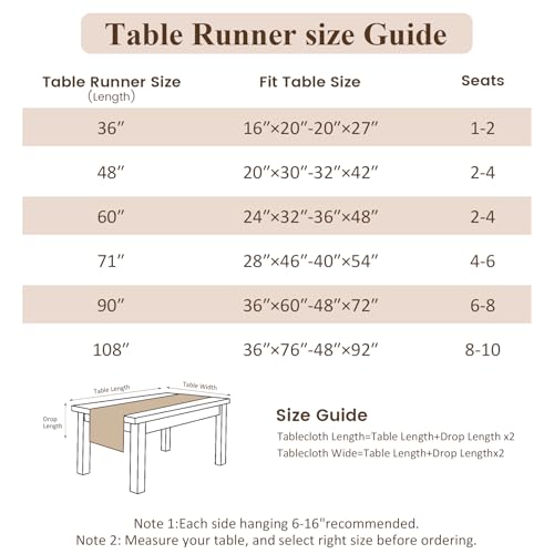 Boho Macrame Table Runner with Tassels 108in Brown Farmhouse Runner - color: White & Brown, size: 12'' x 108''