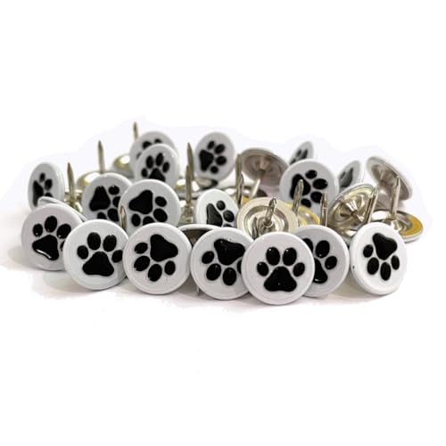 100PCS Flat Upholstery Tacks with Paw Pattern D11mm White - color: 11mm White