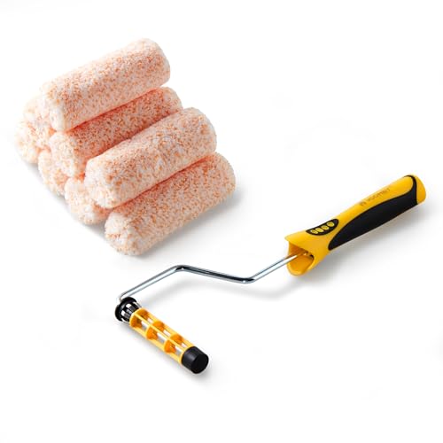 Voomey 4 Inch Paint Roller with Frame - size: 9pcs