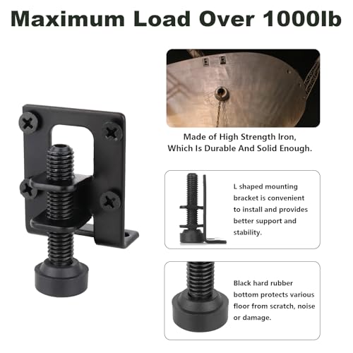 Anwenk Adjustable Leveling Feet - L Shaped Furniture Leveler Legs, Heavy Duty Metal Furniture Leveling Feet for Workbench, Cabinet, Wardrobe, 2.2" H, Black - color: L-shaped Leveler