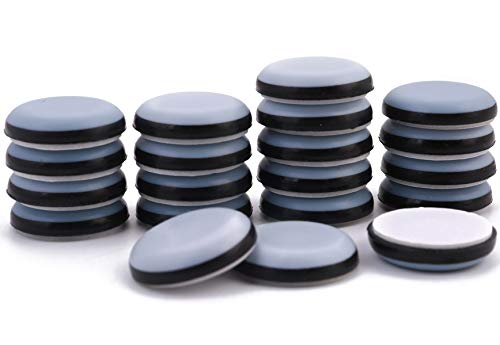 7/8" Adhesive Furniture Sliders -Furnigear Chair Glides PTFE Mover Slide on Furniture & Kitchen Appliances Slider Easy and Safely - Best Furniture Sliders for Carpet Hardwood Floors (20 Pack) - size: 7/8" Adhensive, grey-20pack