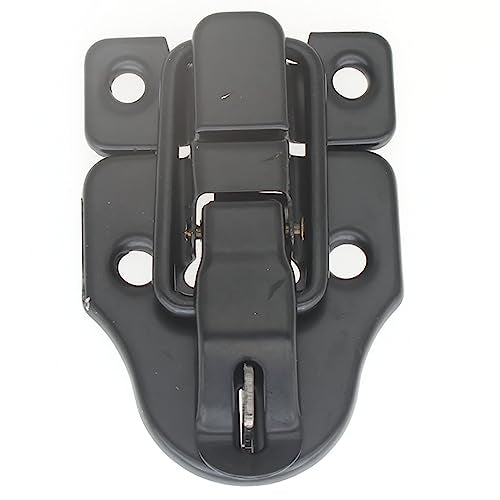 Retro Style Duckbilled Toggle Hasp Latch 2 pcs Antique Toggle Hasp Latch with Padlock Hole for Jewelry Box Cabinet Toolbox Suitcase,with Mounting Screws (Black) - color: Black