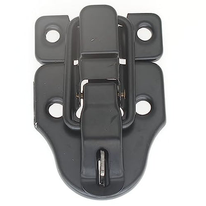 Retro Style Duckbilled Toggle Hasp Latch 2 pcs Antique Toggle Hasp Latch with Padlock Hole for Jewelry Box Cabinet Toolbox Suitcase,with Mounting Screws (Black) - color: Black