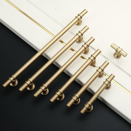 Amerdeco 10 Pack Matte Gold Cabinet Pulls 3.75 Inch(96MM) Hole Centers Kitchen Cabinet Handles Cabinets Hardware Drawer Pulls ZH0058 - color: Gold, size: 3.75"/96MM Hole Center