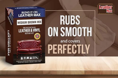 Blend It On XL Brown Mix Vinyl and Leather Repair Kit - Now with 6 Ounces for Furniture, Jacket, Sofa, Car Seat, Boots, Easy Instructions to Match Colors, No Mixing Chart Needed (Brown Mix) - color: Brown Mix