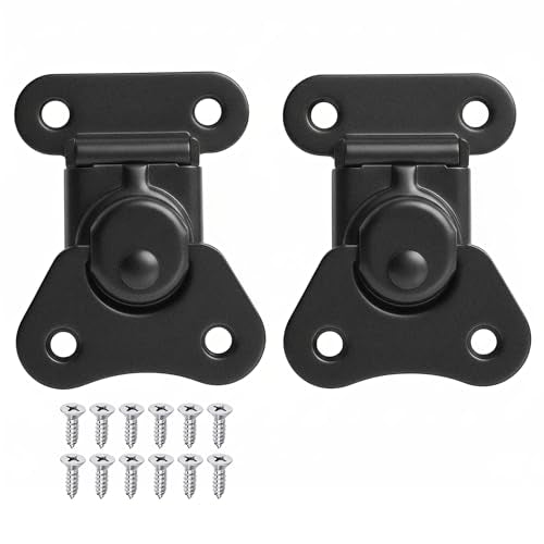 2 Pcs Butterfly Twist Latch, Small, Black, Iron, 1.61" X 1.52" - size: Electrophoretic-Plated Iron