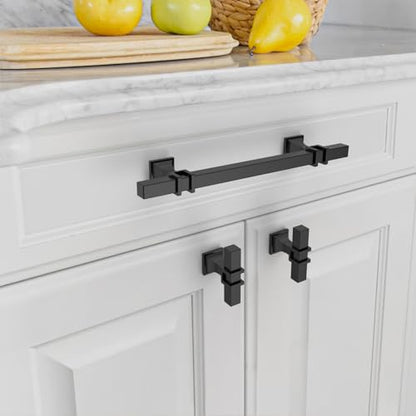 Asidrama 10 Pack 5 Inch(128mm) Matte Black Kitchen Cabinet Handles, Cabinet Pulls Kitchen Cabinet Hardware for Cupboard Drawer Pulls - color: Matte Black, size: 5" Hole Center