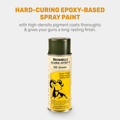 Brownells Aluma-Hyde II Epoxy Based Firearm Finish Spray Coating Protection Paint, Aerosol Can, 12 oz. (340g) OD Green - color: OD Green