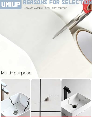 Self-Adhesive Bathtub Repair Kit & Vinyl Siding Patch Kit for Tub Crack, Hole, Wall Repair. Waterproof Shower Wall Cover & Plastic Bathtub Wall Solution, White Bathroom&Tub Repair Kit with Patch