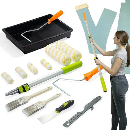 Paint Roller Kit with Extension Pole, 2 to 4FT