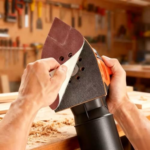 50pcs Large Mouse Detail Sander Sandpaper 8 Holes Hook and Loop Sander Pads for Black and Decker KA220G KA230 Mega Mouse Cyclon Sandstorm Craftsman Sanding Sheets Assortment 40 60 80 100 120 Grit - style: 50pcs 40,60,80,100,120 Grit