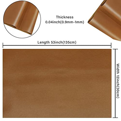 HYANG Smooth Solid Color Brown Faux Leather Sheets 1 Rolls 12"X53" (30cmX135cm),Faux Leather is Great for, Bows,Earrings Handmade DIY Craft Projects Making - color: Brown