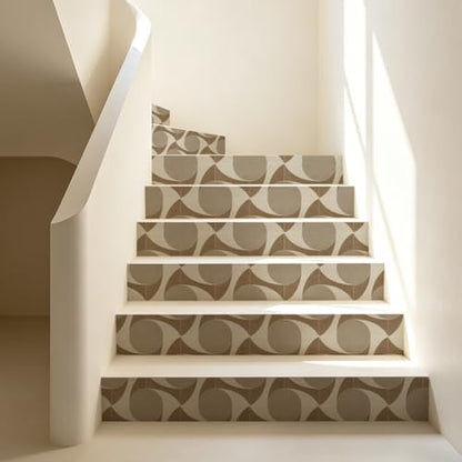 Chunlei Peel and Stick Wallpaper, Beige Retro Geometric Circle Pattern, 118in x 17.7in, Waterproof Vinyl, Removable Reusable, Eco-Friendly, for Bedroom Living Room Rental Apartment - color: Beige03, size: 17.7" x 118.1"