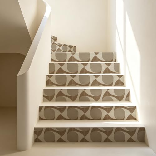 Chunlei Peel and Stick Wallpaper, Beige Retro Geometric Circle Pattern, 236in x 17.7in, Waterproof Vinyl, Removable Reusable, Eco-Friendly, for Bedroom Living Room Rental Apartment - color: Beige03, size: 17.7" x 236.2"