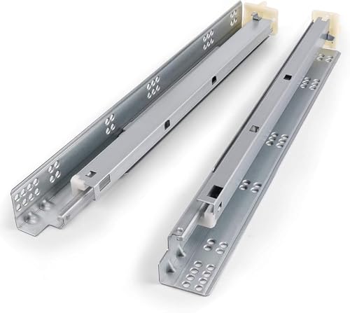 21 Inch Undermount Soft Close Slides. Pack of 4 Pair Full Extension 6-Way Adjustable Slide with 3D Locking Device. Cold Rolled Steel Material with 120 Pound Load Capacity - size: 21 Inch