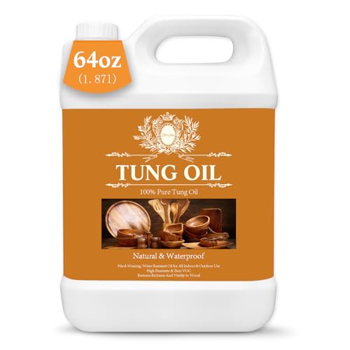 64 OZ 100% Pure Tung Oil for Outdoor Furniture & Indoor Wood - Food Grade - size: 64 Ounce