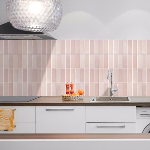 Peel and Stick Tile，New Upgrade Thicker Design Self Adhesive 12" x 12" Large Premium Peel and Stick Backsplash for Kitchen (Cinnamon). - color: Cinnamon