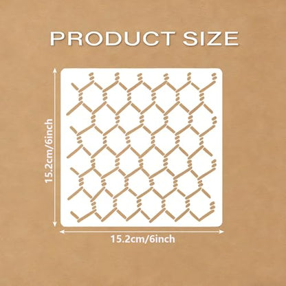 16 Pcs Geometric Texture Stencils Reusable 6×6 Inch Background Stencils for Crafts Plastic Abstract Layering Drawing Templates for DIY Wall Canvas Knit Notebook Card Wood - color: Style C