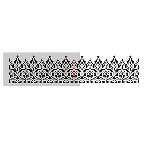 Wall Border Ornament Stencil Pattern 095 Reusable Template for DIY Wall Decor