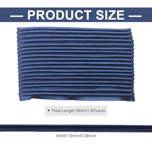 Yalulu 20 Meters Edge Sewing Ribbon Bias Piping Trim Lip Cord Trim for Upholstery Trimming Home Textile (Navy Blue)