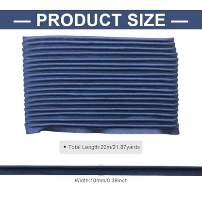 Yalulu 20 Meters Edge Sewing Ribbon Bias Piping Trim Lip Cord Trim for Upholstery Trimming Home Textile (Navy Blue)