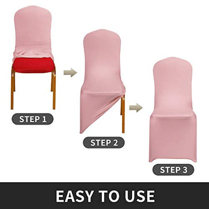 Peomeise Stretch Spandex Chair Cover for Wedding Party Dining Banquet Event (Dusty Rose, 25) - color: Dusty Rose, size: 25PCS