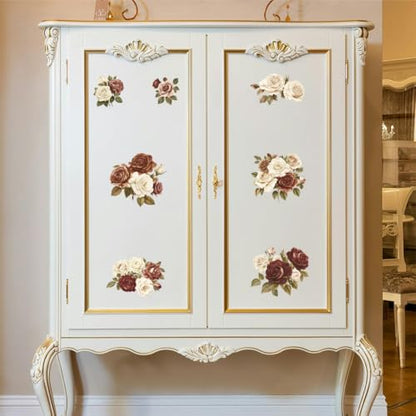 Peacoblue Victorian Roses Rub On Transfers for Furniture Craft 6"x12" - style: Victorian Style Roses