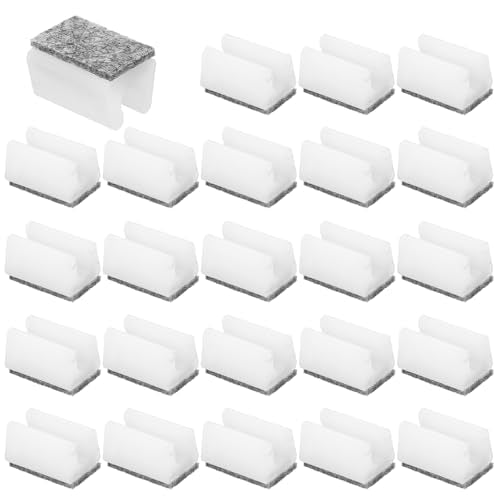PATIKIL 24pcs Rectangle Chair Leg Cover with Felt Pad, 8mm Slide Smoothly No Scratches No Noise Furniture Feet Hardwood Protectors Tips Floor Glides Tubing Caps for Office,White Grey - color: White Grey, size: 8MM