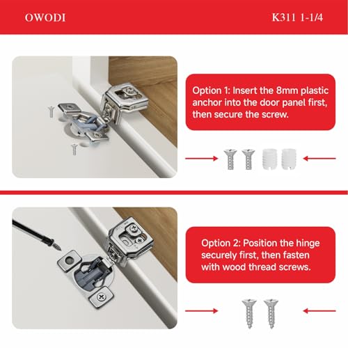 20 Pack Soft Close Cabinet Hinges for Face Frame Doors, 1-1/4 Inch Overlay Concealed Hinges, 105° 3-Way Adjustable, 35mm Cup, Nickel Finish with Screws - size: 1-1/4 inch Overlay