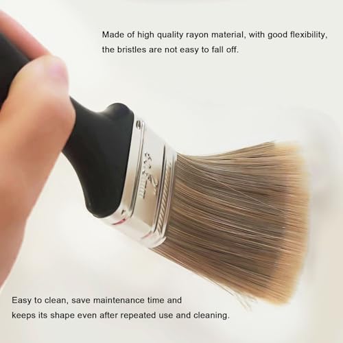 10 Pieces 2 Inch Paint Brush,Stain Paint Brushes,Flat Paint Brush Tool with Treated Plastic Handle for DIY Paint,Furniture,Fences,Wood Cabinet,Deck and Wall Trim - size: 2 Inch