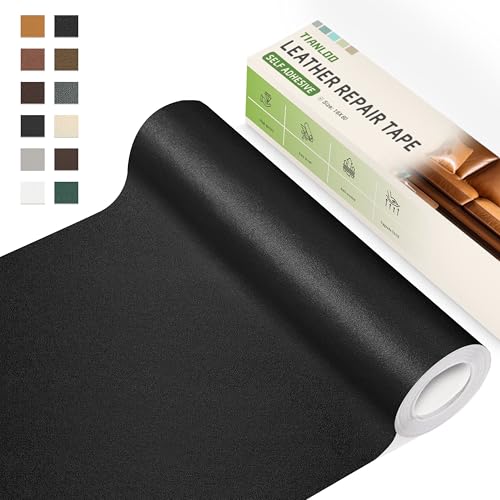 TIANLDD Leather Repair Tape,16 x 80 Inches Self Adhesive Leather Repair Patch，Leather Repair Kit for Furniture，Couches,Car Seats,Cabinets,Handbags(Black-Fine Lines) - color: Black-Fine Lines, size: 16" x 80"