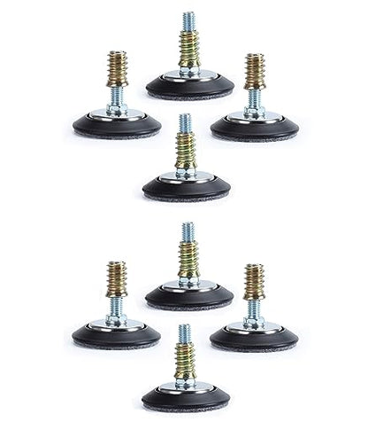 Leveling Feet 8PK with 3/8"-16 Thread Inserts and Felt Pads - size: D64mm Black