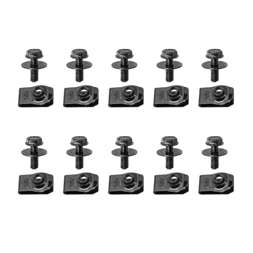 20Pcs Automotive Body Screws Clips, Extruded U Nuts and Bolts Kit for Bumper Fender Liner YUBJIANG