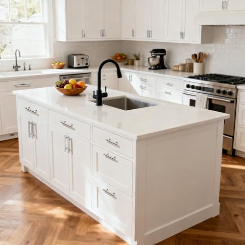 Gobrico 5 Pack 3-3/4'' Hole Center Chrome Cabinet Pulls - color: Polished Chrome, size: 3-3/4 Inch Hole Center
