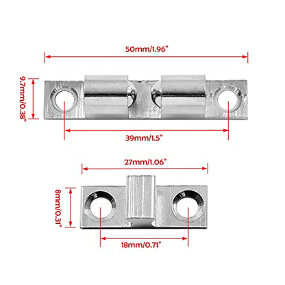 Uenhoy 10 Pcs Solid Brass Dual Ball Tension Latch 2" Silver Tone - color: Silver, size: 50mm, 10pcs