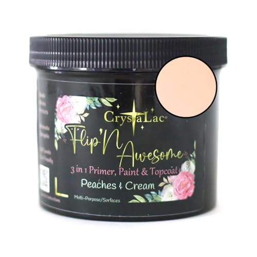 CrystaLac, FlipN'Awesome 3in1 Paint, Primer, Top Coat (Peaches & Cream, 32oz Quart)