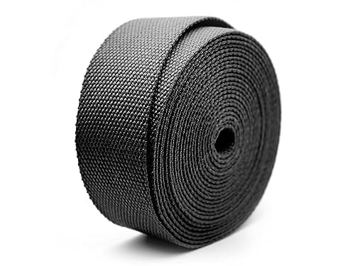 CRAFTMEMORE 1.5 Inches Heavy Cotton Webbing - Plain Weave Straps for Arts and Crafts, Luxury Bag Strap High Density Webbing (50 Yards, Black) - color: Black, size: 1 1/2 Inch x 50 Yards