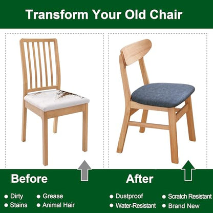 CRFATOP Waterproof Dining Chair Seat Covers Set of 2 Cushion Covers,L,01 - color: 01, size: 2 PCS- Large