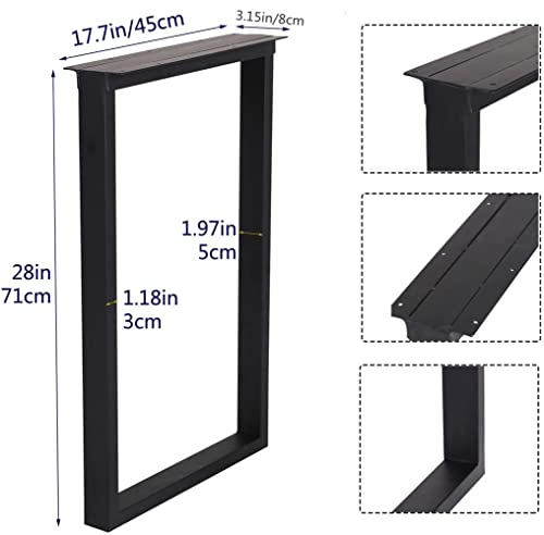 TIEOU Metal Table Legs Heavy Duty Metal Desk Legs 28 Inch Height Industrial Black Table Legs,Dining Table Legs,Modern Table Legs - color: Rectangle-shape, size: H28"xW18"