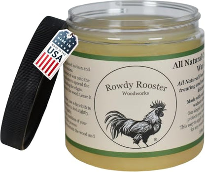Refined Walnut Oil & Beeswax Cutting Board Wax, Unscented 8oz w/Brush Set - size: 8 Fl Oz + Brush Set