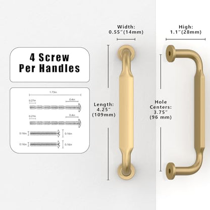 10 Pack Champagne Bronze Cabinet Pulls 3.75 Inch(96mm) Kitchen Cabinet Handles Cabinet Hardware for Drawer Pulls - color: Champagne Bronze, size: 3.75" Hole Center