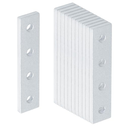 12 Pcs 2020 Flat Joining Plates, Aluminum Mending Plate, 80mm x 18mm - size: 80mm x 18mm
