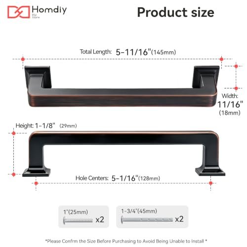 homdiy 30 Pack 5 Inch Oil Rubbed Bronze Cabinet Pulls, Solid Zinc Alloy - color: Oil Rubbed Bronze, size: 5-1/16" Hole Center