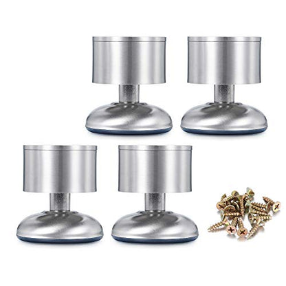 CozyCabin 4PCS Adjustable Metal Furniture Legs - Stainless Steel Cabinet Legs Round for Cabinet Sofa Table Kitchen Feet Replacement,(Height 60mm/2.5") - size: 2.5 inches