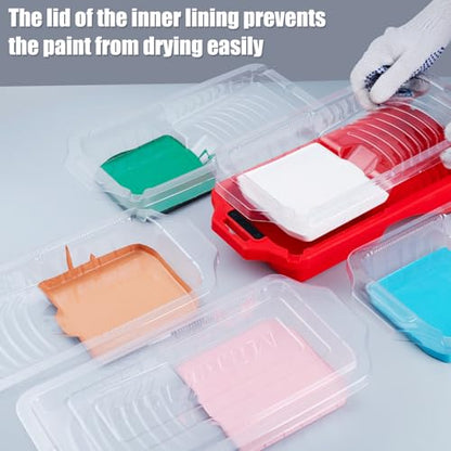 Mister Rui 4 Inch Mini Paint Roller Kit 12-Pc with Tray, Liners & Brush